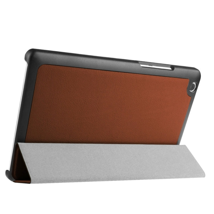Karst Texture Horizontal Flip Solid Color Leather Case with Three-Folding Holder for Lenovo Tab 2 A8-50F