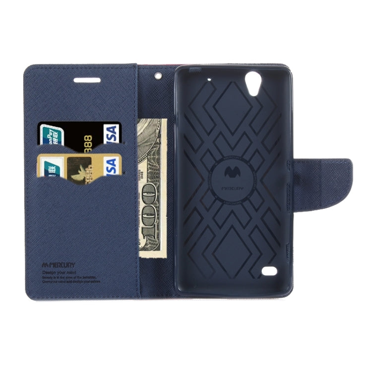 Color Matching Style Cross Texture Horizontal Flip Leather Case with Holder & Card Slots & Wallet for Sony Xperia C4