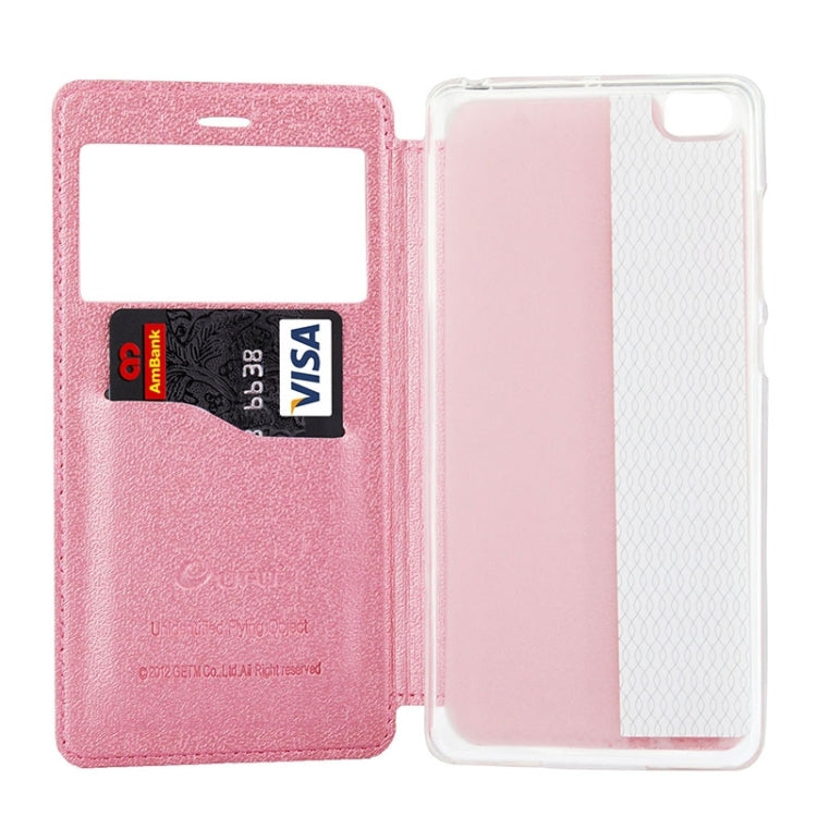 UFO Orange Peel Texture Leather Case with Holder & Card Slot & Caller ID Display for Xiaomi Mi Note