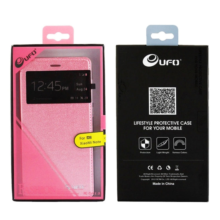 UFO Orange Peel Texture Leather Case with Holder & Card Slot & Caller ID Display for Xiaomi Mi Note