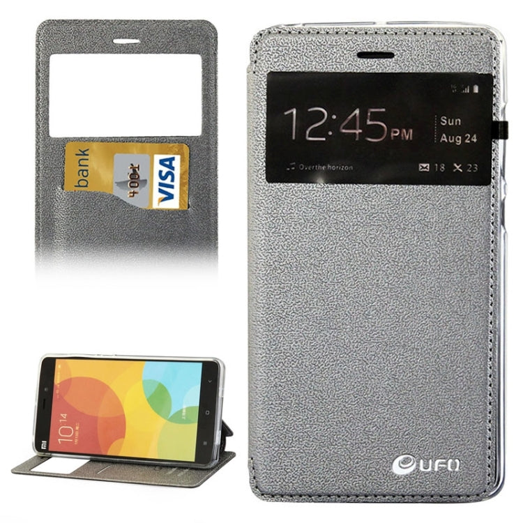 UFO Orange Peel Texture Leather Case with Holder & Card Slot & Caller ID Display for Xiaomi Mi Note