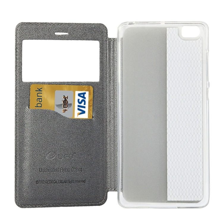 UFO Orange Peel Texture Leather Case with Holder & Card Slot & Caller ID Display for Xiaomi Mi Note