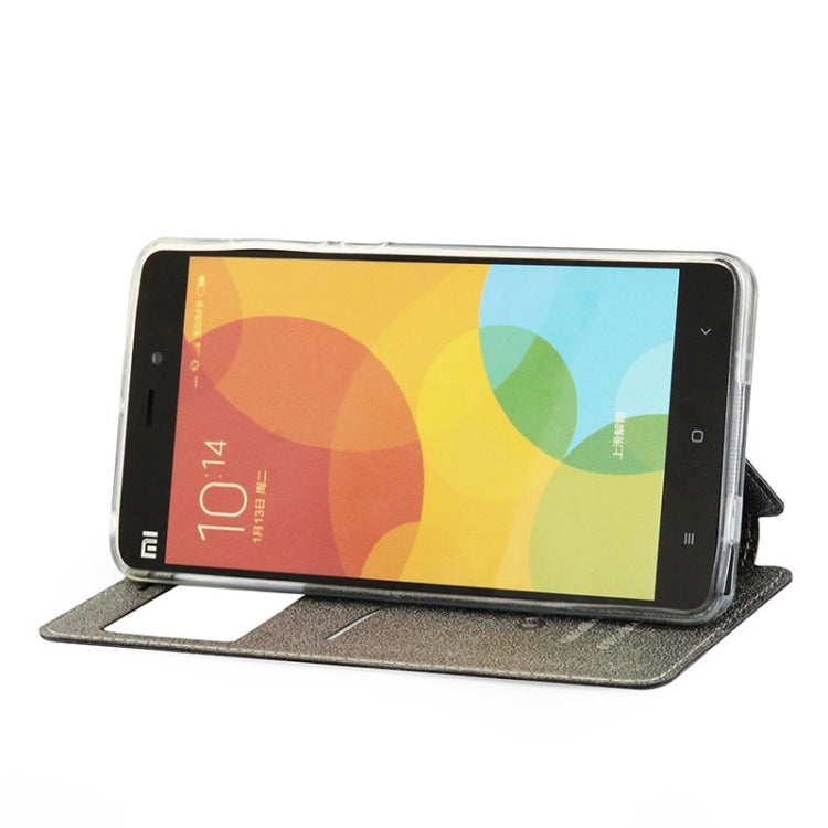 UFO Orange Peel Texture Leather Case with Holder & Card Slot & Caller ID Display for Xiaomi Mi Note