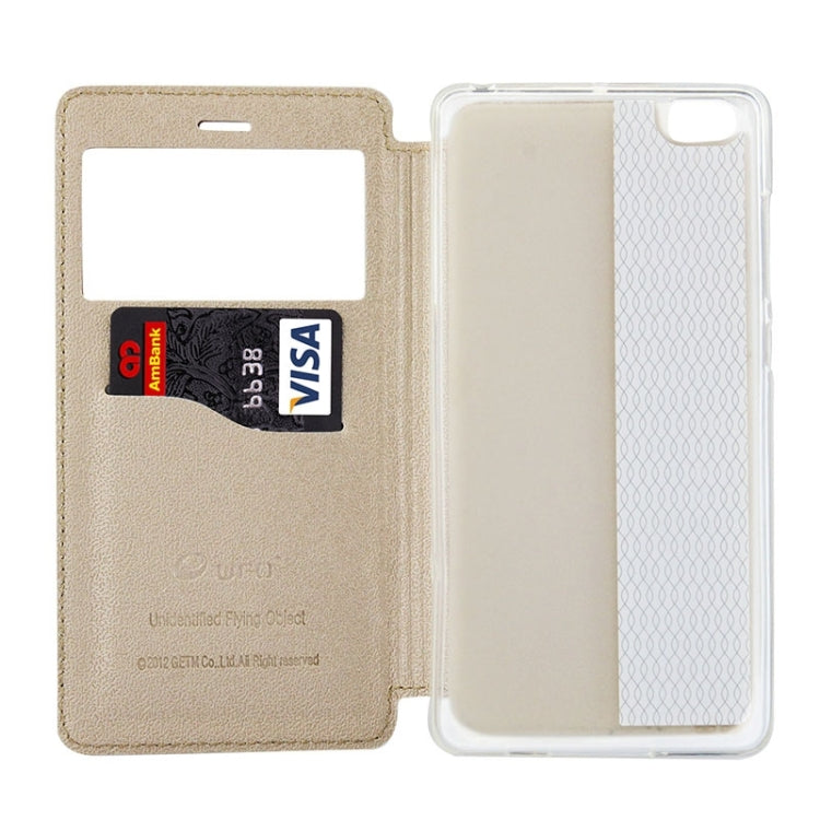 UFO Orange Peel Texture Leather Case with Holder & Card Slot & Caller ID Display for Xiaomi Mi Note