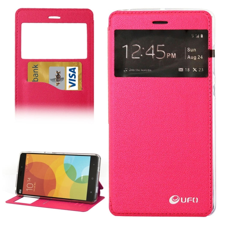 UFO Orange Peel Texture Leather Case with Holder & Card Slot & Caller ID Display for Xiaomi Mi Note