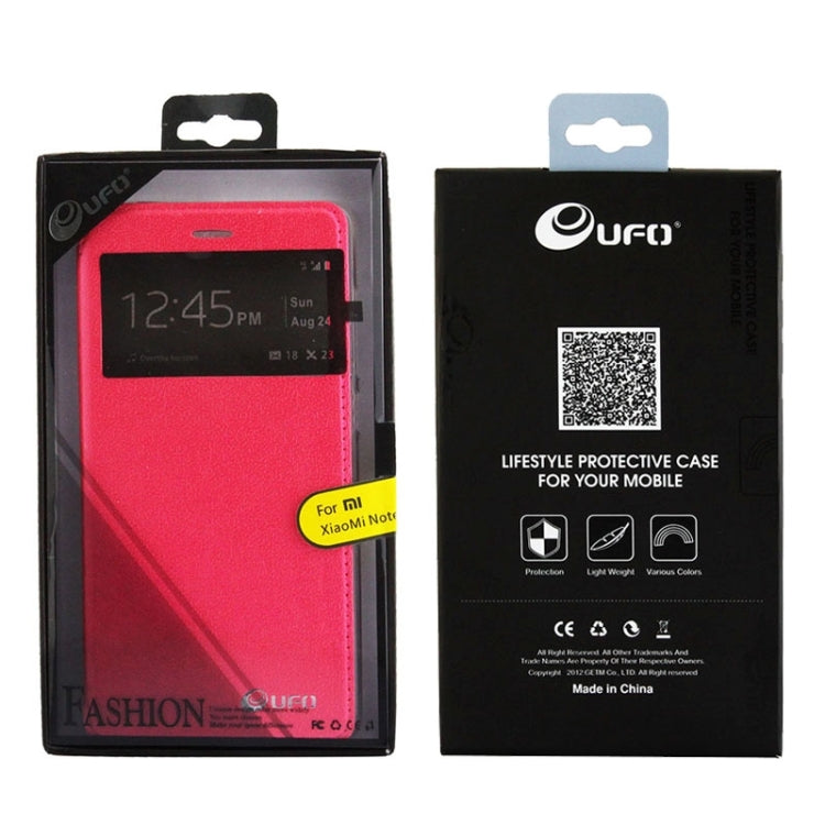 UFO Orange Peel Texture Leather Case with Holder & Card Slot & Caller ID Display for Xiaomi Mi Note