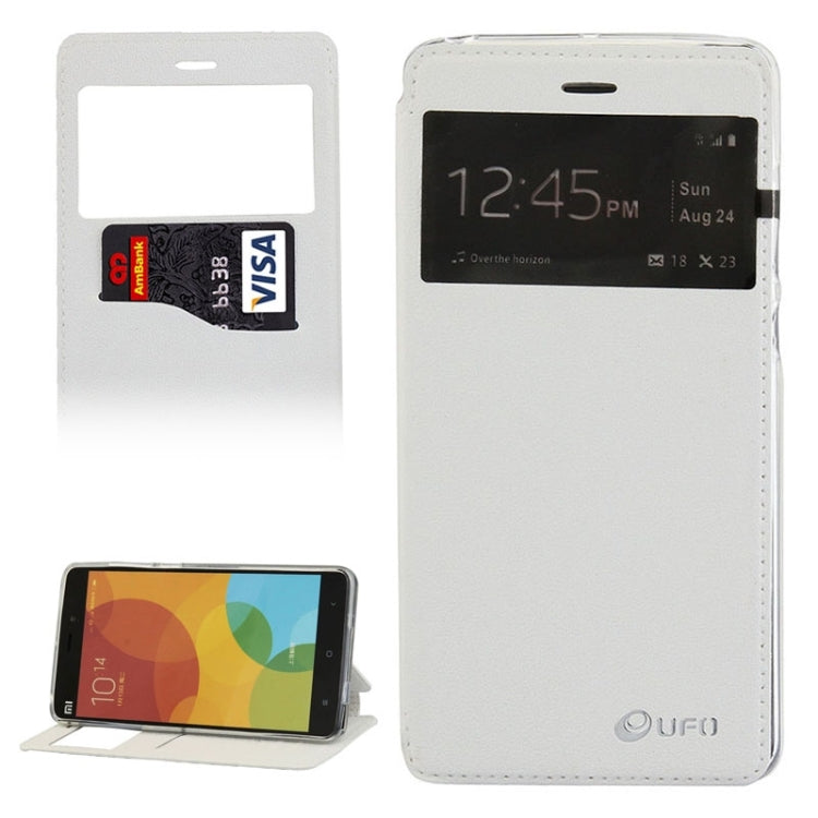 UFO Orange Peel Texture Leather Case with Holder & Card Slot & Caller ID Display for Xiaomi Mi Note