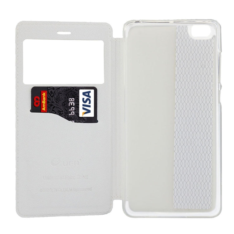 UFO Orange Peel Texture Leather Case with Holder & Card Slot & Caller ID Display for Xiaomi Mi Note