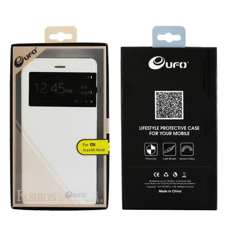 UFO Orange Peel Texture Leather Case with Holder & Card Slot & Caller ID Display for Xiaomi Mi Note