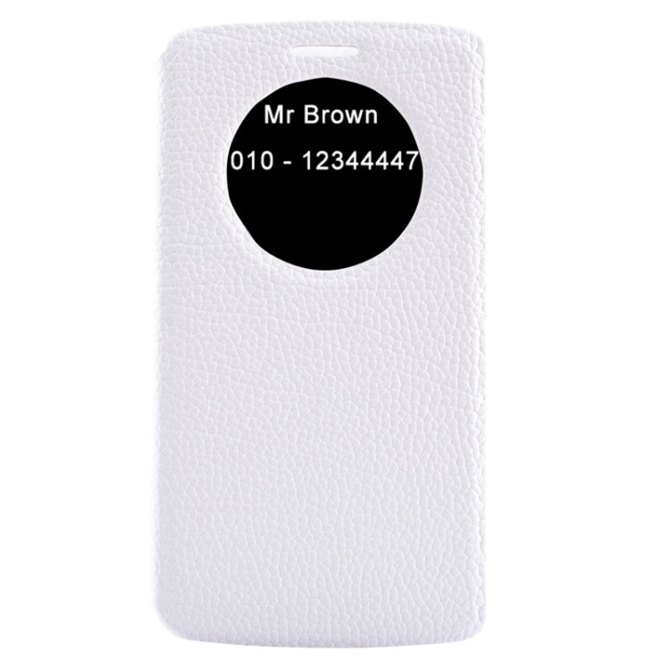 Horizontal Flip Litchi Texture Leather Case with Holder & Caller ID Display for LG G3