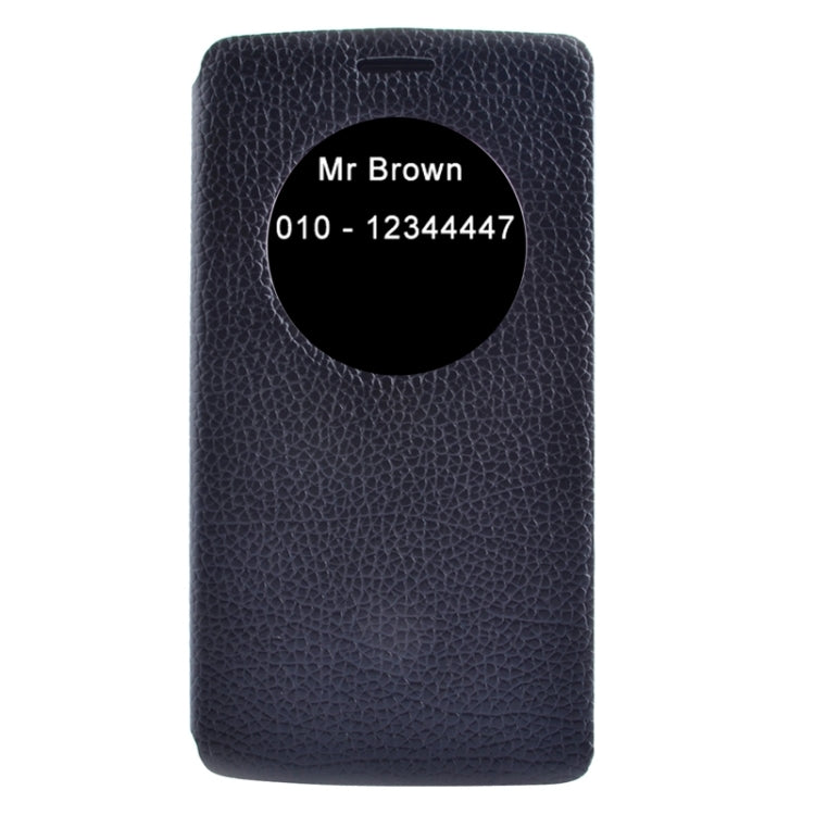 Horizontal Flip Litchi Texture Leather Case with Holder & Caller ID Display for LG G3 Beat
