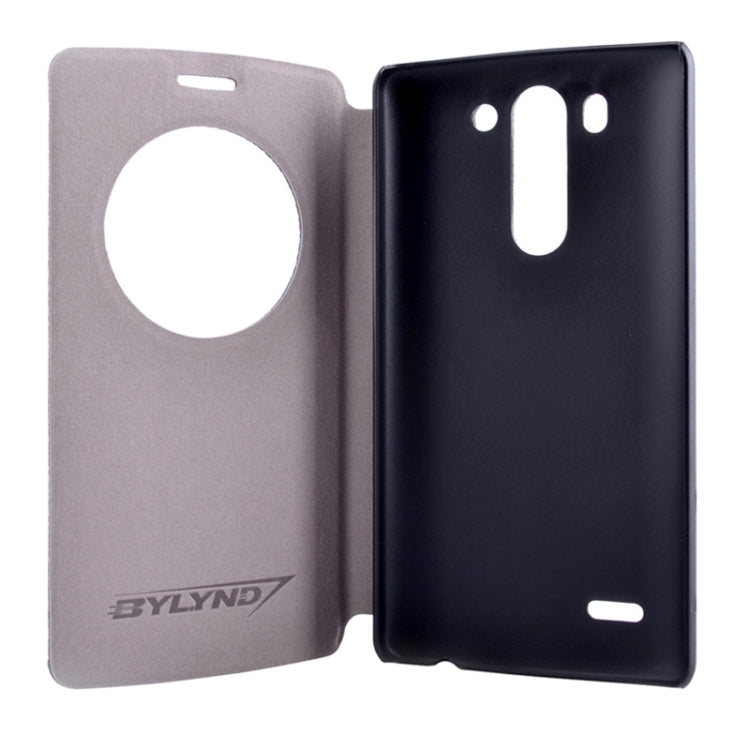 Horizontal Flip Litchi Texture Leather Case with Holder & Caller ID Display for LG G3 Beat