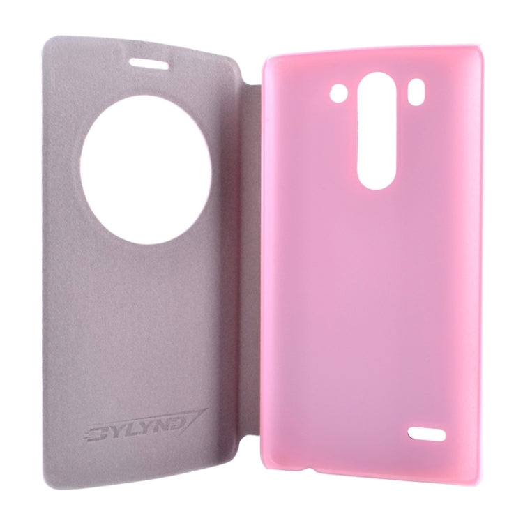 Horizontal Flip Litchi Texture Leather Case with Holder & Caller ID Display for LG G3 Beat
