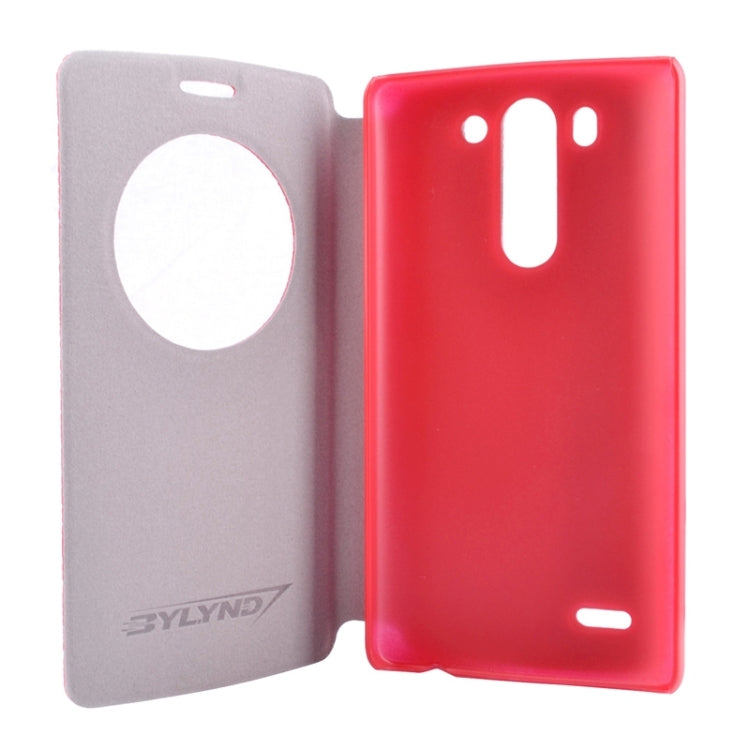 Horizontal Flip Litchi Texture Leather Case with Holder & Caller ID Display for LG G3 Beat