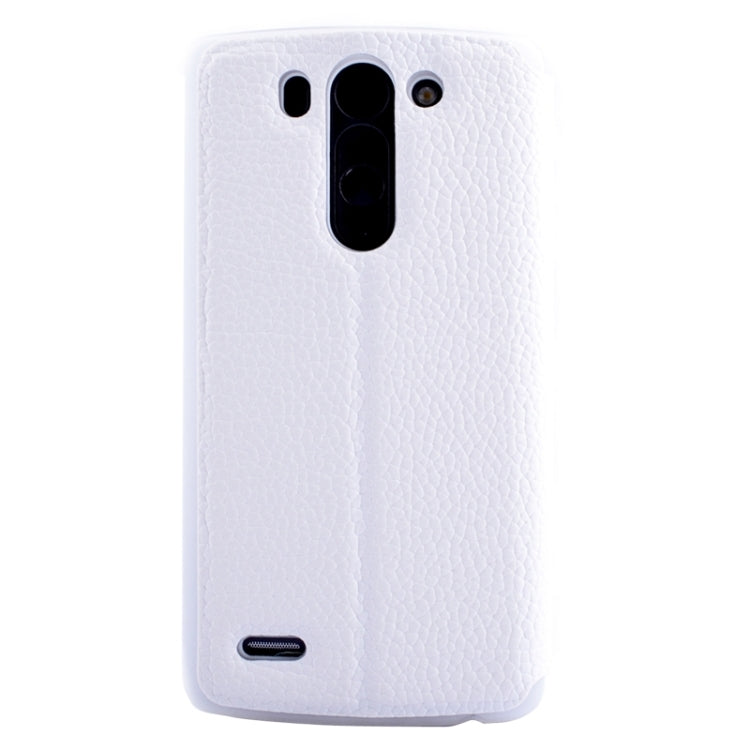 Horizontal Flip Litchi Texture Leather Case with Holder & Caller ID Display for LG G3 Beat