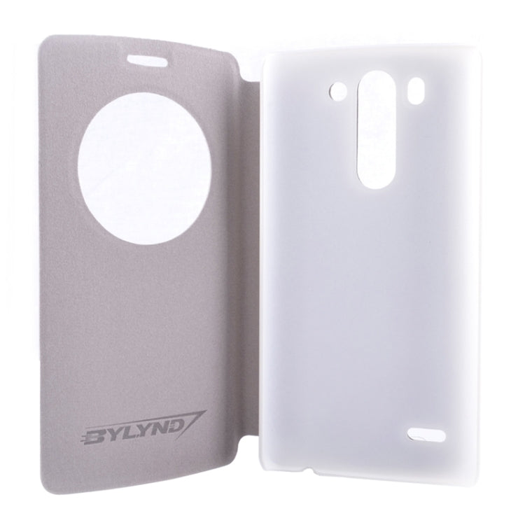 Horizontal Flip Litchi Texture Leather Case with Holder & Caller ID Display for LG G3 Beat