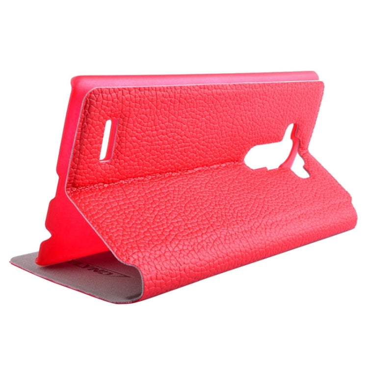 Horizontal Flip Litchi Texture Leather Case with Holder & Caller ID Display for LG G4