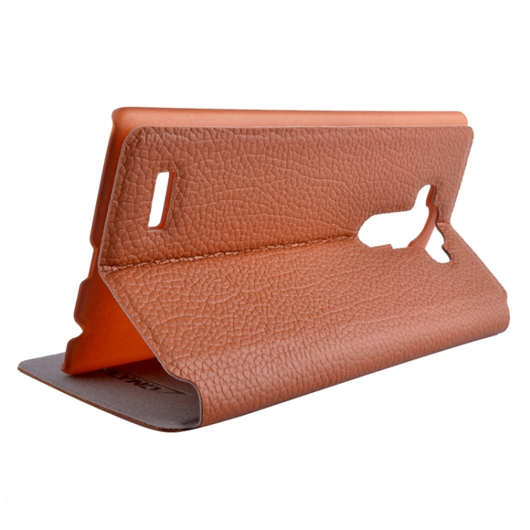 Horizontal Flip Litchi Texture Leather Case with Holder & Caller ID Display for LG G4