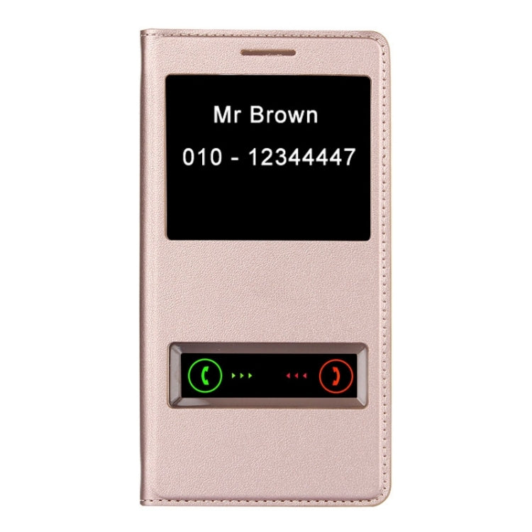 Litchi Texture Horizontal Flip Leather Case with Call Display ID for Huawei Honor 7