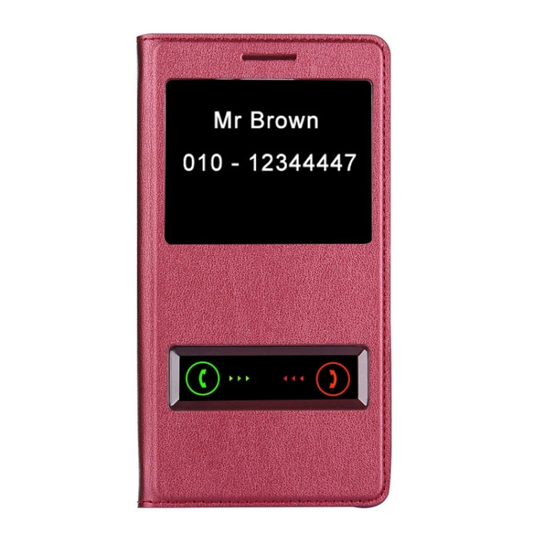 Litchi Texture Horizontal Flip Leather Case with Call Display ID for Huawei Honor 7