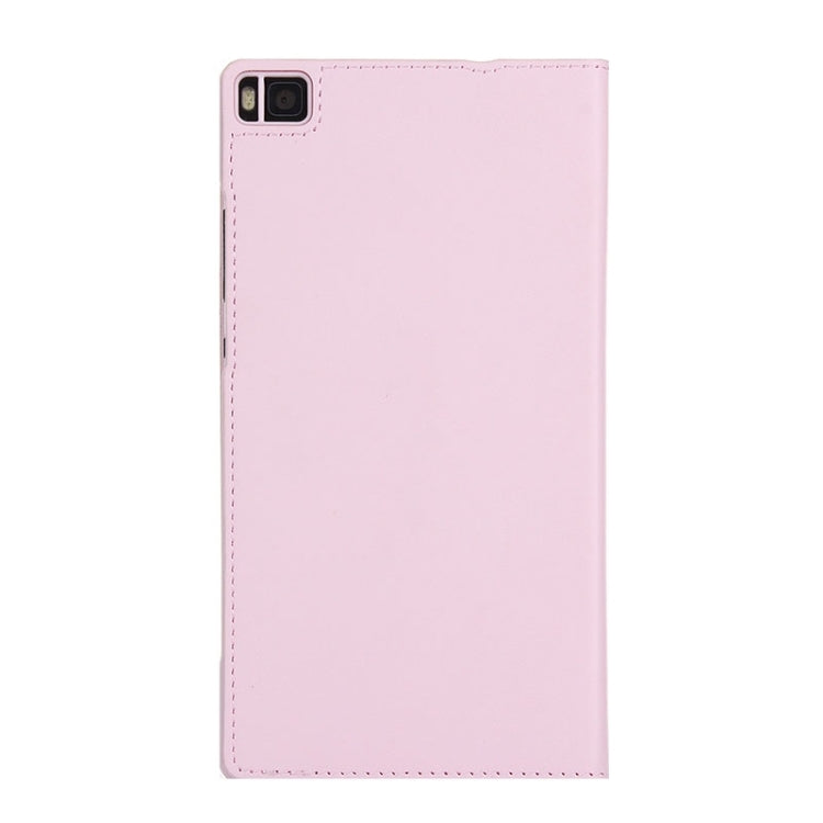 Litchi Texture Horizontal Flip Leather Case with Window & Sleep / Wake-up Function for Huawei Ascend P8