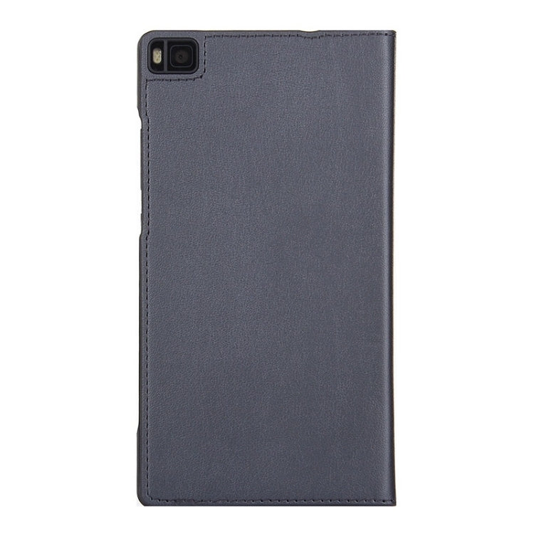 Litchi Texture Horizontal Flip Leather Case with Window & Sleep / Wake-up Function for Huawei Ascend P8