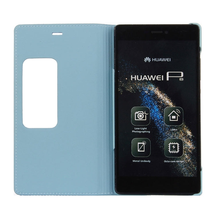 Litchi Texture Horizontal Flip Leather Case with Window & Sleep / Wake-up Function for Huawei Ascend P8