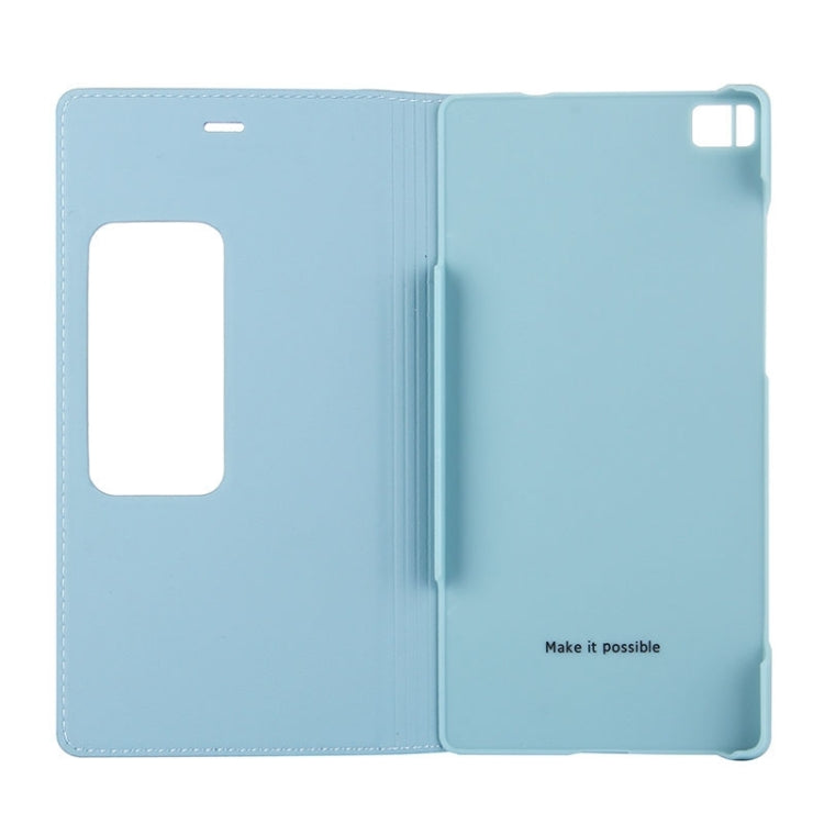 Litchi Texture Horizontal Flip Leather Case with Window & Sleep / Wake-up Function for Huawei Ascend P8