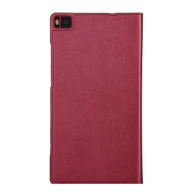 Litchi Texture Horizontal Flip Leather Case with Window & Sleep / Wake-up Function for Huawei Ascend P8