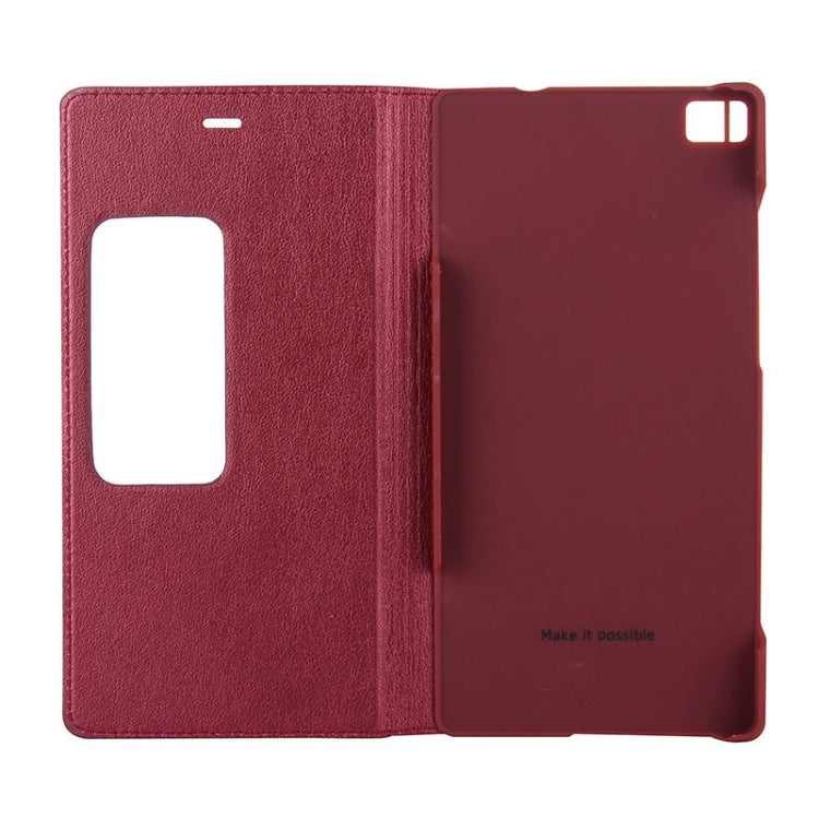 Litchi Texture Horizontal Flip Leather Case with Window & Sleep / Wake-up Function for Huawei Ascend P8