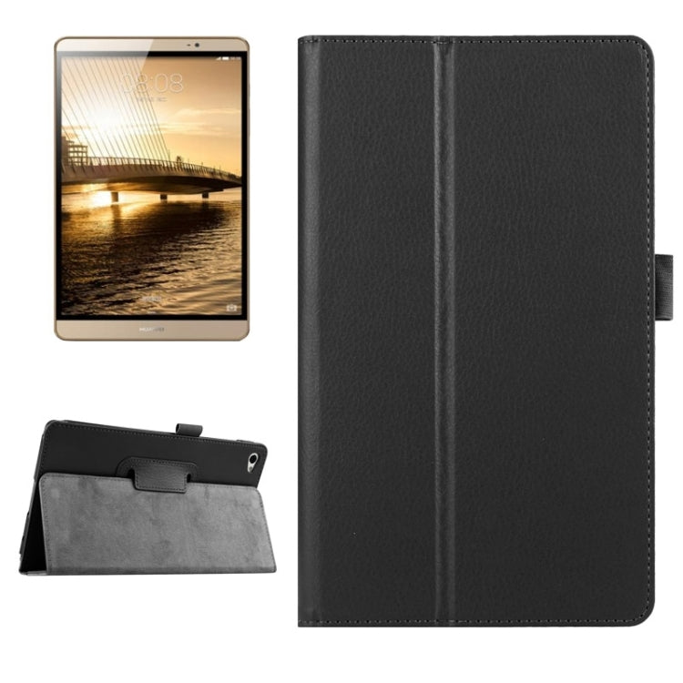 Litchi Texture Horizontal Flip Solid Color Smart Leather Case with Two-folding Holder & Sleep / Wake-up Function for Huawei MediaPad M2