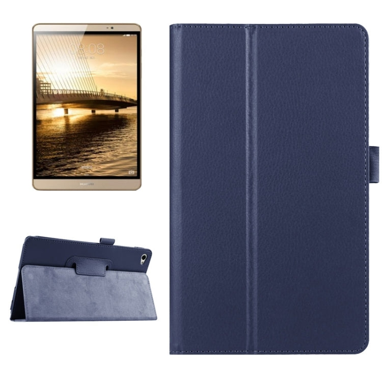 Litchi Texture Horizontal Flip Solid Color Smart Leather Case with Two-folding Holder & Sleep / Wake-up Function for Huawei MediaPad M2