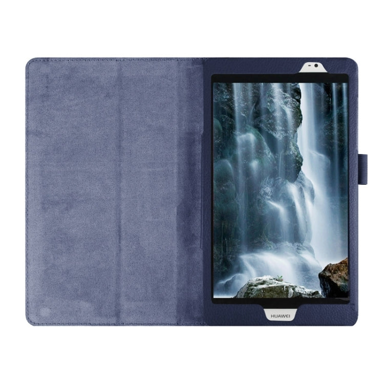 Litchi Texture Horizontal Flip Solid Color Smart Leather Case with Two-folding Holder & Sleep / Wake-up Function for Huawei MediaPad M2