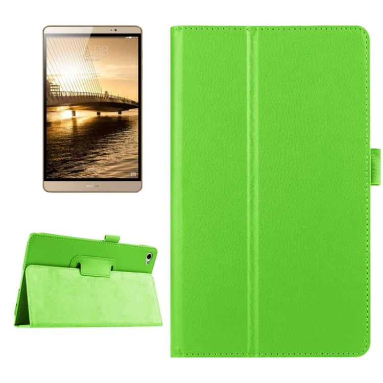 Litchi Texture Horizontal Flip Solid Color Smart Leather Case with Two-folding Holder & Sleep / Wake-up Function for Huawei MediaPad M2