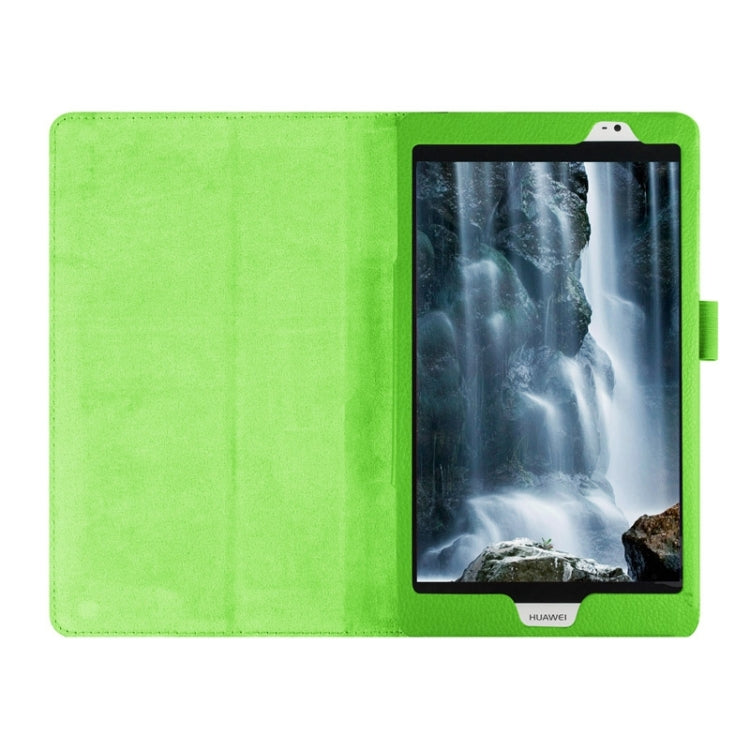 Litchi Texture Horizontal Flip Solid Color Smart Leather Case with Two-folding Holder & Sleep / Wake-up Function for Huawei MediaPad M2