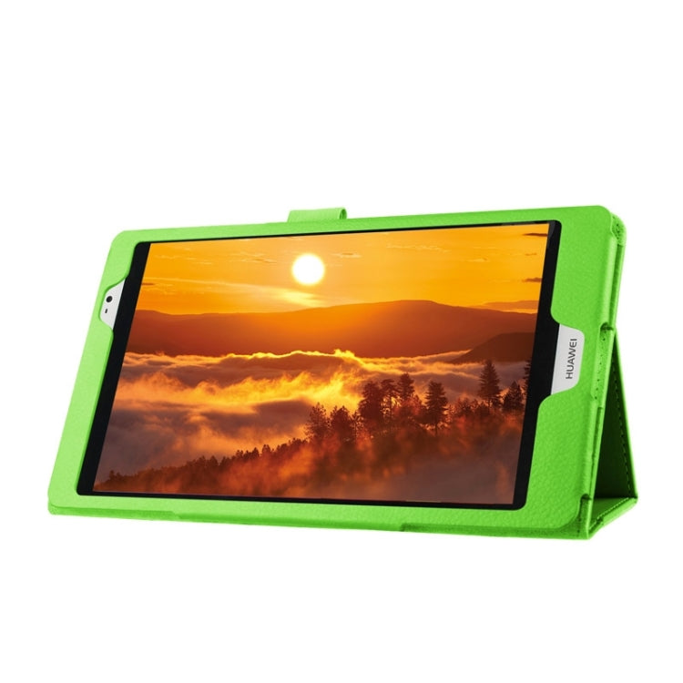 Litchi Texture Horizontal Flip Solid Color Smart Leather Case with Two-folding Holder & Sleep / Wake-up Function for Huawei MediaPad M2