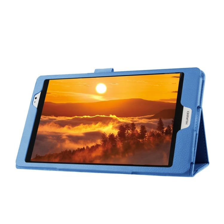 Litchi Texture Horizontal Flip Solid Color Smart Leather Case with Two-folding Holder & Sleep / Wake-up Function for Huawei MediaPad M2