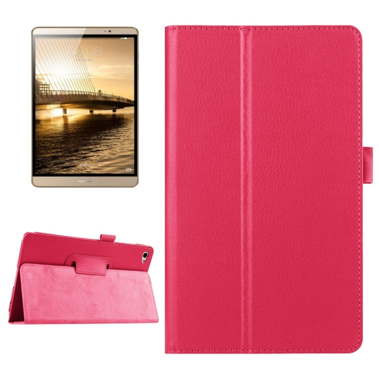 Litchi Texture Horizontal Flip Solid Color Smart Leather Case with Two-folding Holder & Sleep / Wake-up Function for Huawei MediaPad M2