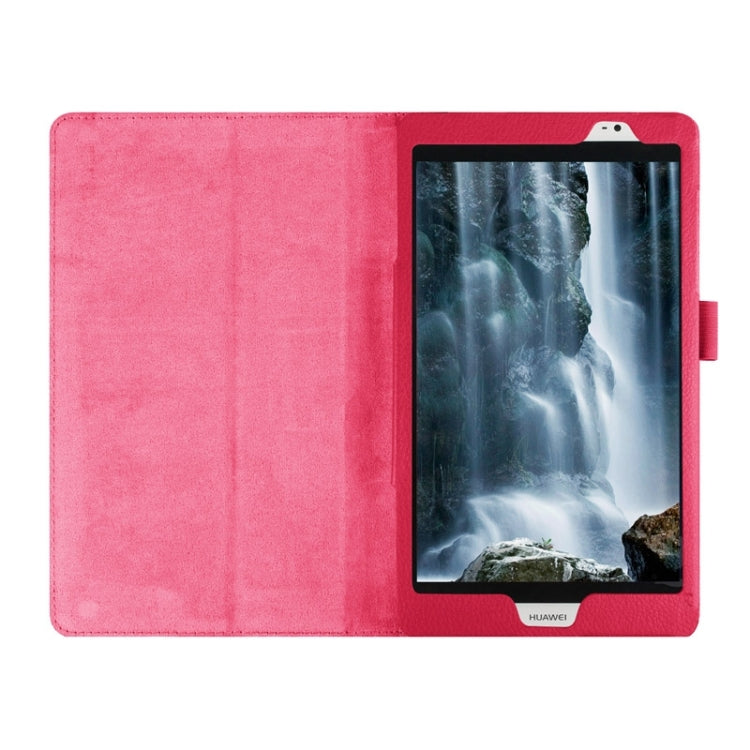 Litchi Texture Horizontal Flip Solid Color Smart Leather Case with Two-folding Holder & Sleep / Wake-up Function for Huawei MediaPad M2