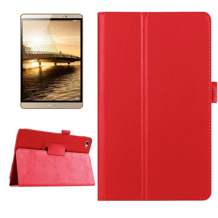 Litchi Texture Horizontal Flip Solid Color Smart Leather Case with Two-folding Holder & Sleep / Wake-up Function for Huawei MediaPad M2