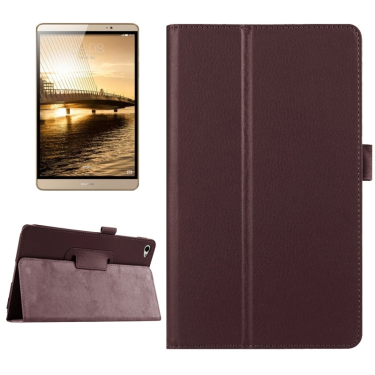 Litchi Texture Horizontal Flip Solid Color Smart Leather Case with Two-folding Holder & Sleep / Wake-up Function for Huawei MediaPad M2
