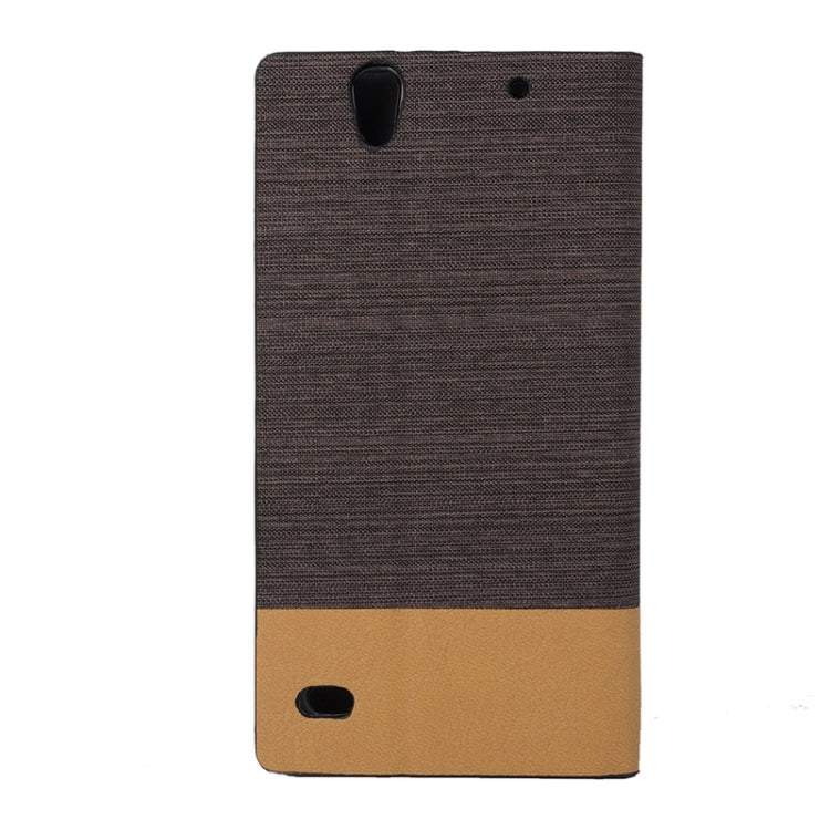 Canvas Texture Horizontal Flip Leather Case with Holder & Card Slots for Sony Xperia C4