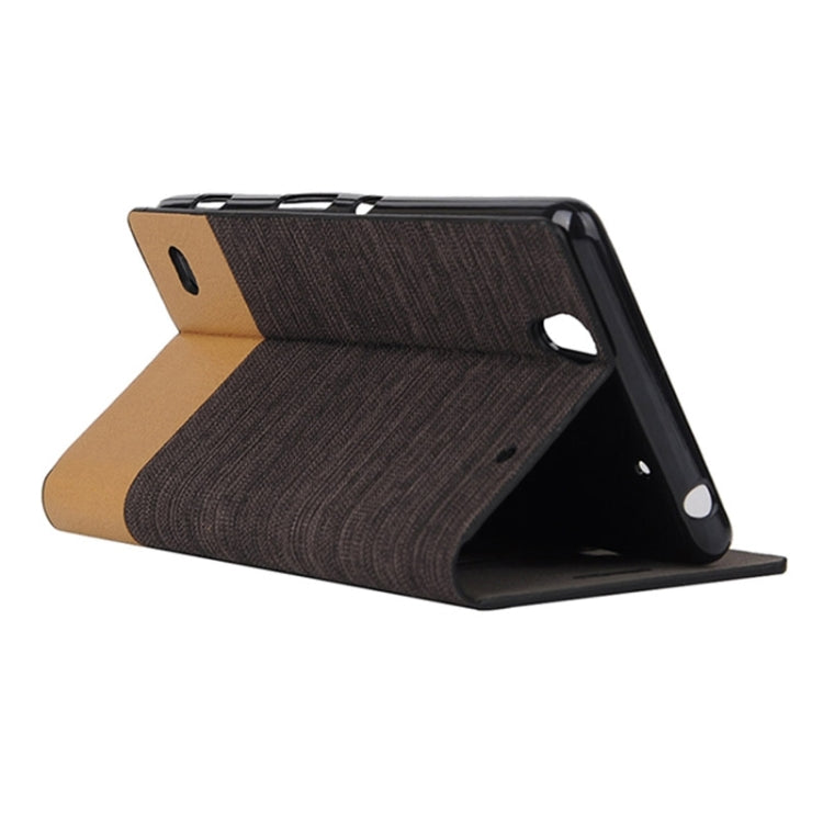 Canvas Texture Horizontal Flip Leather Case with Holder & Card Slots for Sony Xperia C4