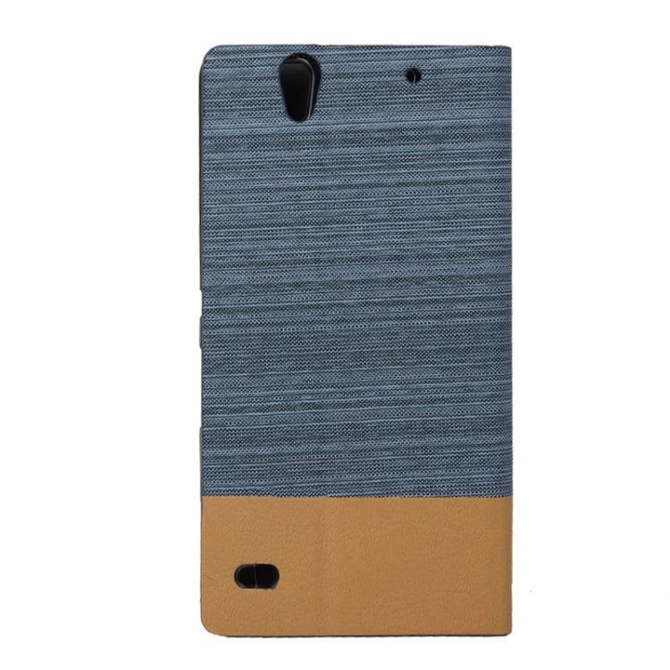 Canvas Texture Horizontal Flip Leather Case with Holder & Card Slots for Sony Xperia C4