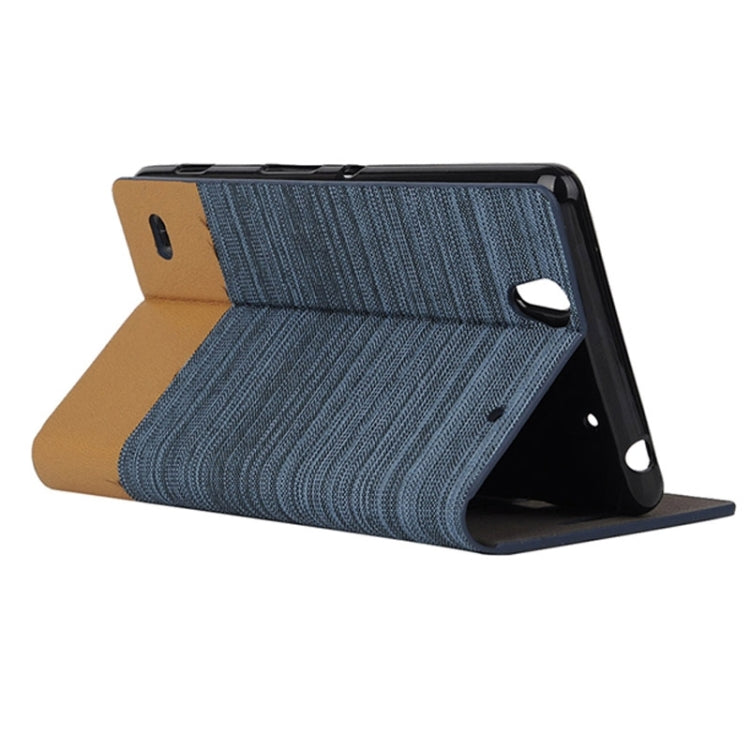 Canvas Texture Horizontal Flip Leather Case with Holder & Card Slots for Sony Xperia C4