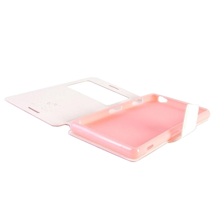 Canvas Texture Horizontal Flip Leather Case with Holder & Caller ID Window for Sony Xperia Z3