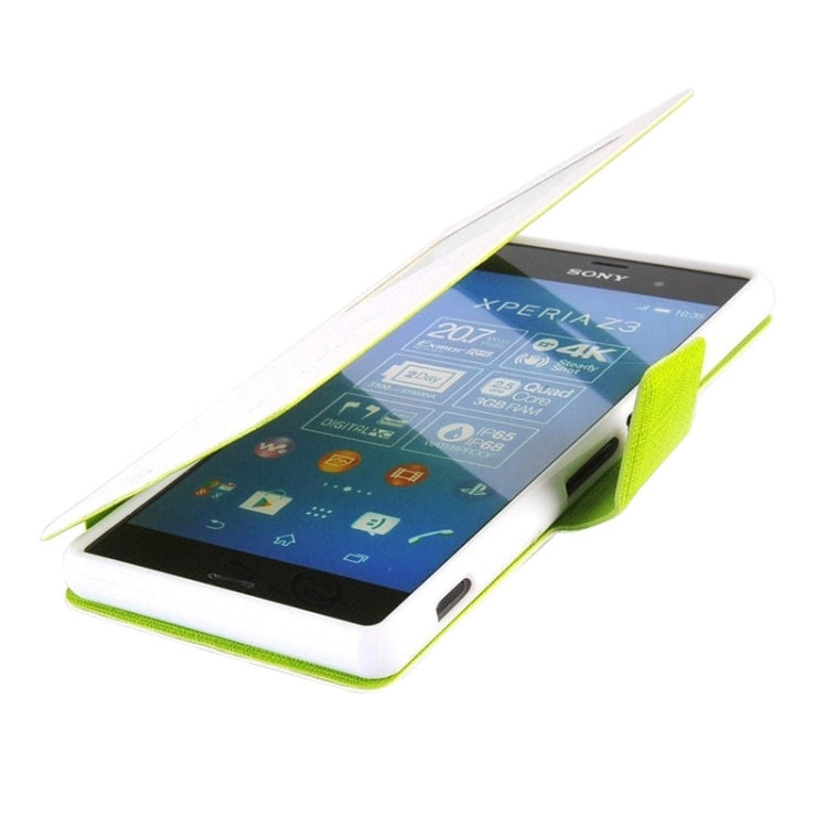 Canvas Texture Horizontal Flip Leather Case with Holder & Caller ID Window for Sony Xperia Z3