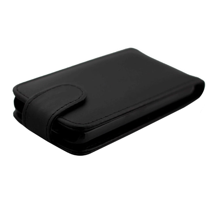 Vertical Flip Magnetic Button Leather Case for Huawei Ascend Y360(Black)