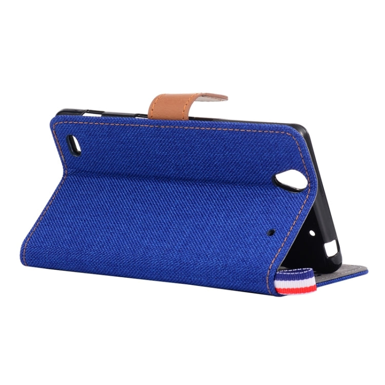 Denim Fabric Leather Case with Holder & Card Slots for Sony Xperia C4