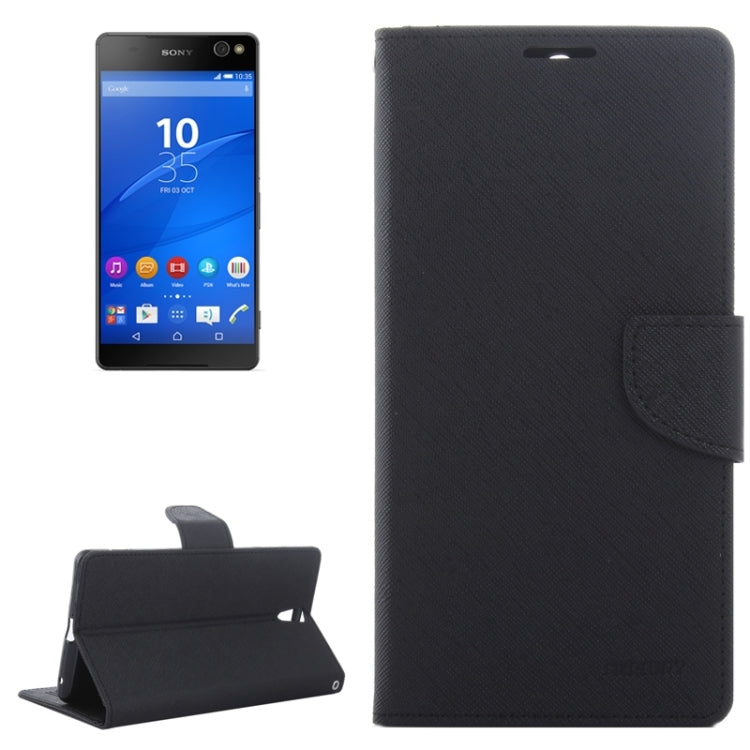 Color Matching Cross Texture Flip Leather Case with Holder & Card Slots & Wallet for Sony Xperia C5